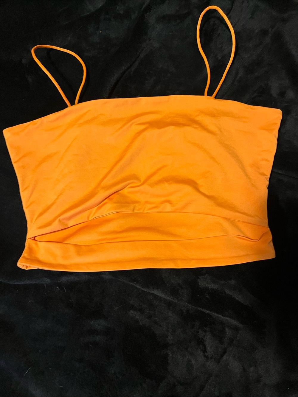 SHEIN Orange Spaghetti-Strap Crop Top